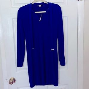MICHAEL KORS DRESS, ROYAL BLUE (Dark Azurite), SMALL, V NECK
